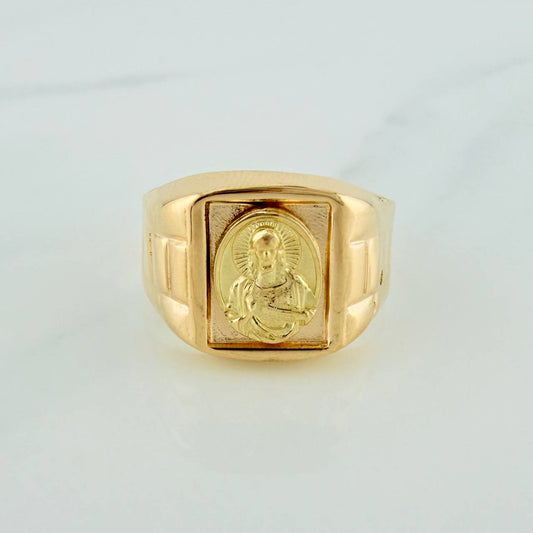 Sacred Heart of Jesus Ring 3.45gr / T8 1/2 / 18K Yellow Gold $