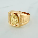 Sacred Heart of Jesus Ring 3.45gr / T8 1/2 / 18K Yellow Gold $
