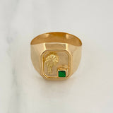 Anillo Sello Palmera 3.7gr / T11 3/4 / Oro Amarillo 18K $