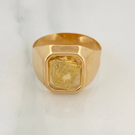 Poker Ring 4.05gr / T9 3/4 / 18K Yellow Gold $