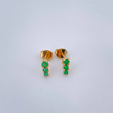 Topos Trio Esmeraldas 1.2gr / 7.4mm Oro Amarillo 18K $