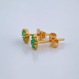 Topos Flor Esmeralda 1.2gr / Oro Amarillo 18K &