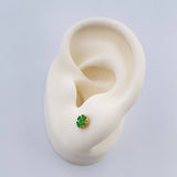 Topos Flor Esmeralda 1.2gr / Oro Amarillo 18K &