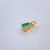 Pendant Box Emerald 0.8gr / 1/2 in / 18K Yellow Gold $