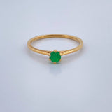 Anillo Solitario Seis Garras Esmeralda 1.25gr / T7 / Oro Amarillo 18K $