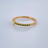 Ring Heart Emerald 1.4gr / T6 3/4 / 18K Yellow Gold &
