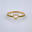 Ring Heart Emerald 1.4gr / T6 3/4 / 18K Yellow Gold &