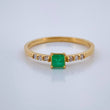 Anillo Churumbela Cuadrado Esmeralda Diamantes 1.8gr / T7 3/4 / Oro Amarillo 18K $