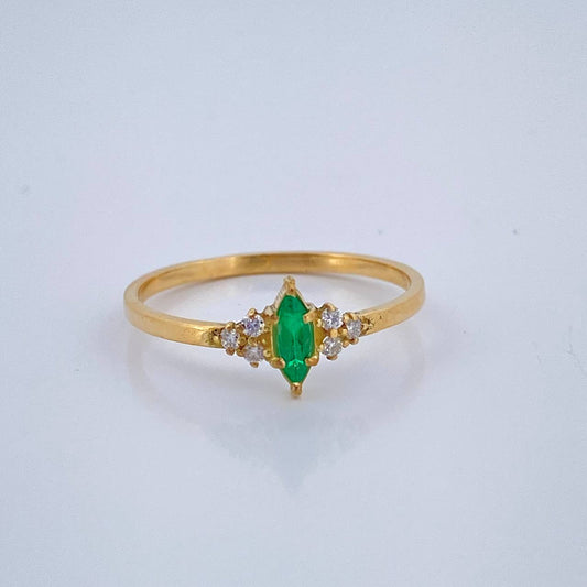 Anillo Gota Esmeralda 1.3gr / T6 1/2 / Oro Amarillo 18K &