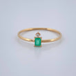 Anillo Rectangulo Esmeralda 0.9gr / T7 1/4 / Oro Amarillo 18K &