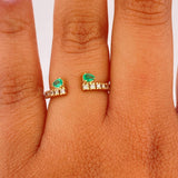 Anillo Duo Esmeralda 1.95gr / T7 / Oro Amarillo 18K &