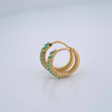 Candongas Flor Esmeralda 2.25gr / 1/2 in / Oro Amarillo 18K &