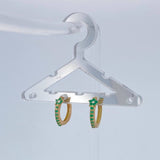 Candongas Flor Esmeralda 2.25gr / 1/2 in / Oro Amarillo 18K &