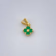 Dije Flores Esmeralda 0.65gr / 1/2 in / Oro Amarillo 18K &