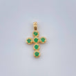 Dije Cruz Esmeraldas 0.65gr / 3/4 in / Oro Amarillo 18K &