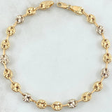 Bracelet GC 5.95gr / 8.1in / 6mm Diamond Cut Two-tone 18K Gold ©