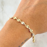 Bracelet GC 5.95gr / 8.1in / 6mm Diamond Cut Two-tone 18K Gold ©