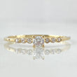 Anillo Solitario Carril Trinity 1.1gr / T7 1/4 / Circones Blancos Oro Amarillo 18K