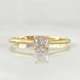Solitaire Ring 1.7gr / Size 7 1/2 / White Zircon 18K Gold