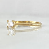 Solitaire Ring 1.7gr / Size 7 1/2 / White Zircon 18K Gold