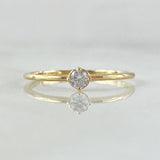 Anillo Solitario Liso 1.2gr / T7 / Circon Blanco Oro Amarillo 18K ©