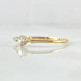 Anillo Solitario Liso 1.2gr / T7 / Circon Blanco Oro Amarillo 18K ©