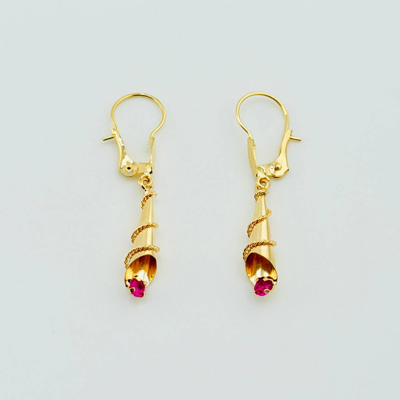 Candongas Corneta Lazo 1.5gr / 1 1/2 in / Oro Amarillo 18K