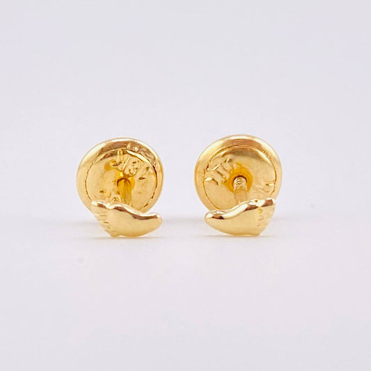 Feet Stud Earrings 0.4gr / 4mm Yellow Gold 18K ©