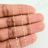 Cadena Flor Espejo 0.8gr / 17 3/4 in / 0.5mm Oro Amarillo +3 18K %