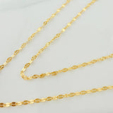 Cadena Flor Espejo 0.8gr / 17 3/4 in / 0.5mm Oro Amarillo +3 18K %