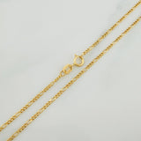 Cadena Figaro 1.35gr / 17 3/4 in / 1.1mm Oro Amarillo +1 18K %