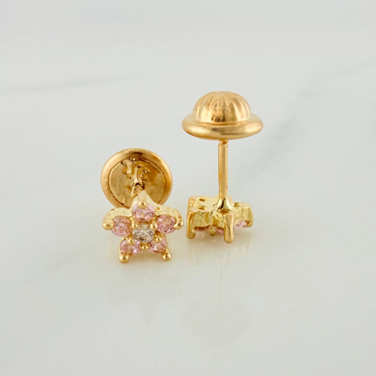 Topos Flor 0.85gr / 4mm Oro Amarillo 18K &