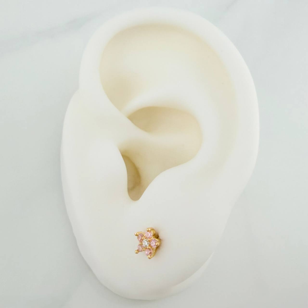 Topos Flor 0.85gr / 4mm Oro Amarillo 18K &