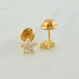 Topos Flor 0.8gr / 4mm Oro Amarillo 18K &