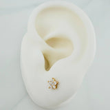 Topos Flor 0.8gr / 4mm Oro Amarillo 18K &