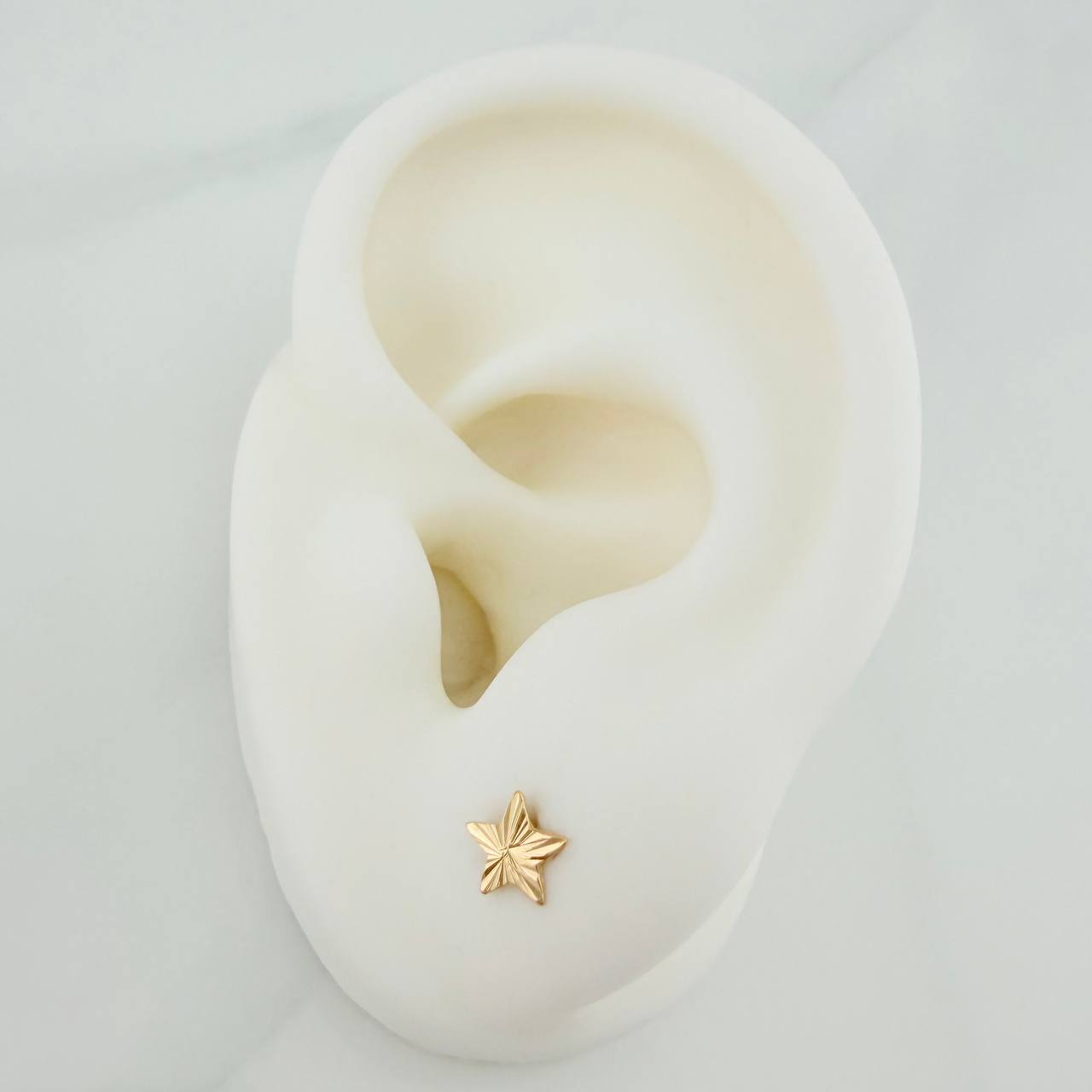 Star Stud Earrings 0.5gr / 4mm Yellow Gold 18K &