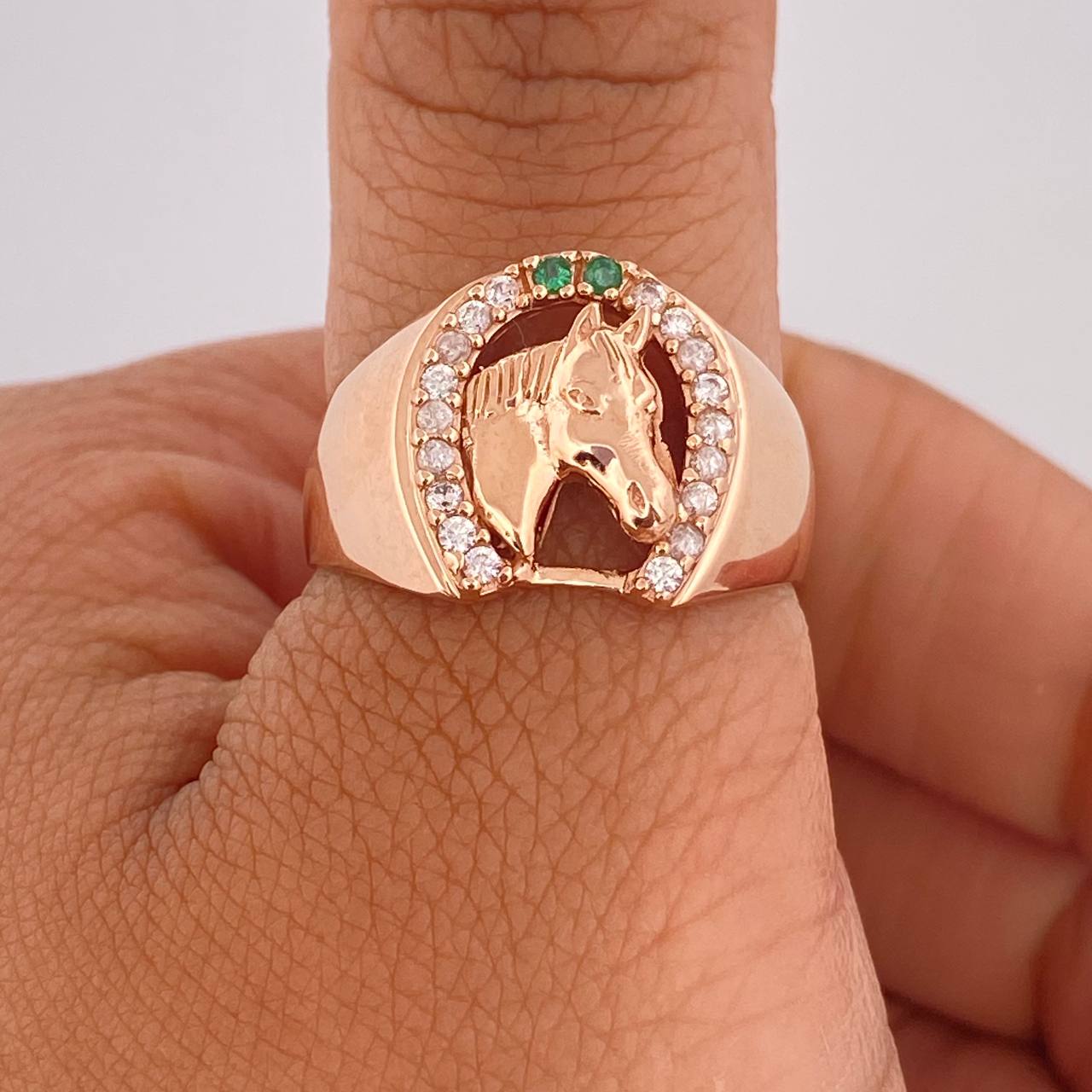 Anillo Herradura Caballo 4.9gr / T10 1/2 / Oro Rosa 18K %