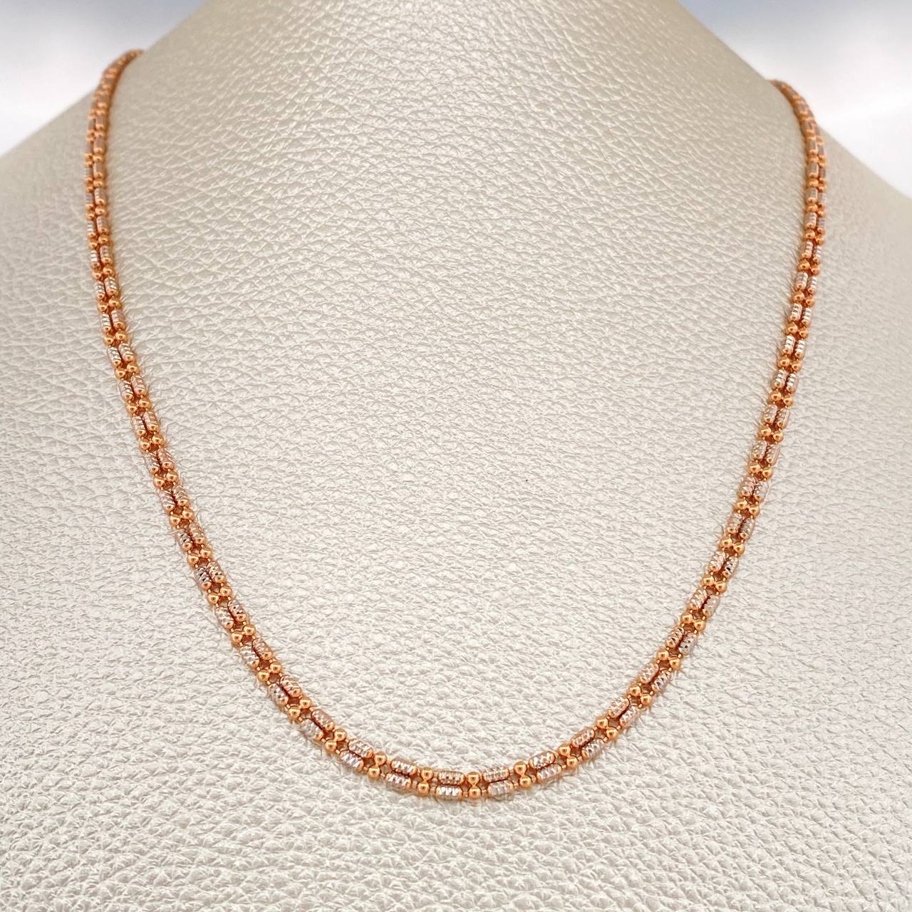 Cadena Morse 10.85gr / 23 3/4 in / 2.93mm Dos Oros Blanco Rosa +3 18K %