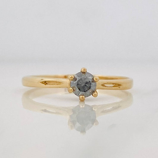 Anillo Solitario Moisanitas 0.15 pts 1.80g / T7 Oro Amarillo 18K