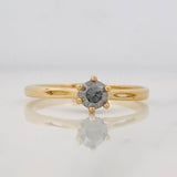 Anillo Solitario Moisanitas 0.15 pts 1.80g / T7 Oro Amarillo 18K