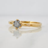 Anillo Solitario Moisanitas 0.15 pts 1.80g / T7 Oro Amarillo 18K