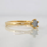 Anillo Solitario Moisanitas 0.15 pts 1.80g / T7 Oro Amarillo 18K