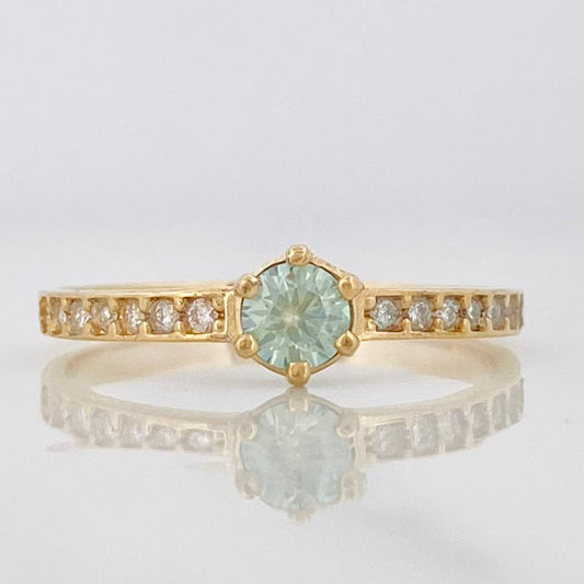 Solitaire Churumbela Ring Moissanite 0.34 pts 1.95g / T7 1/4 Yellow Gold 18K