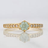 Solitaire Churumbela Ring Moissanites 0.34 pts 1.8g / T7 Yellow Gold 18K