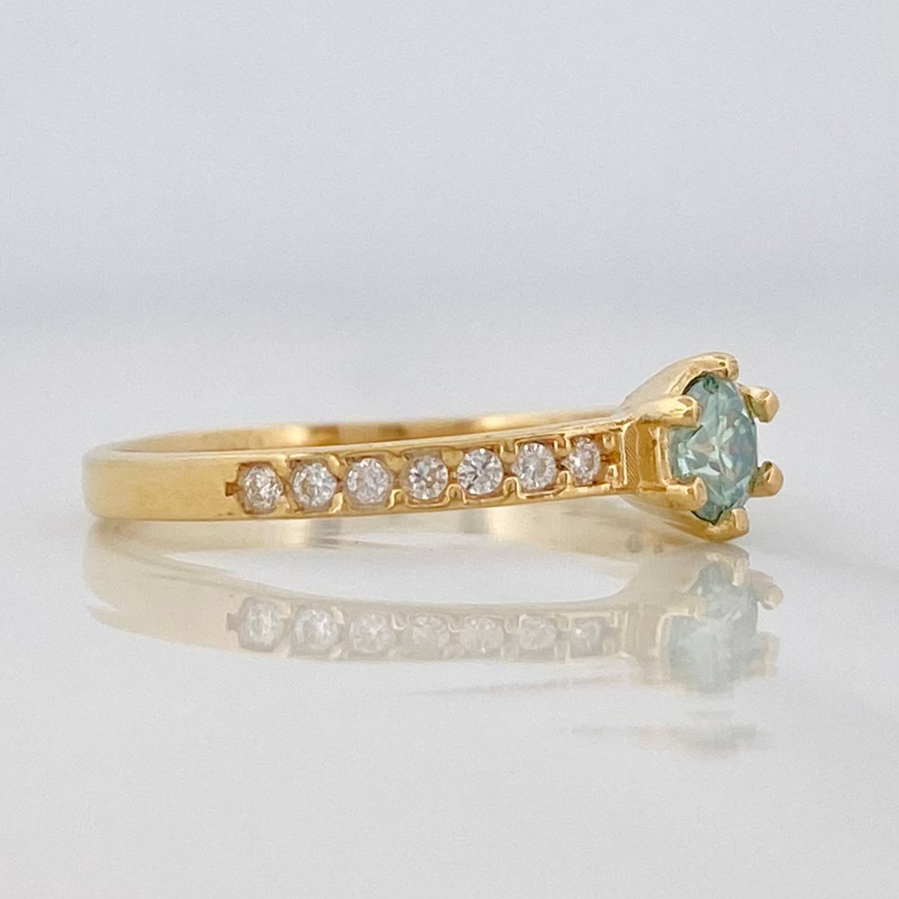 Solitaire Churumbela Ring Moissanites 0.34 pts 1.8g / T7 Yellow Gold 18K