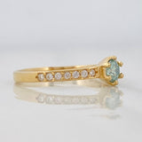 Solitaire Churumbela Ring Moissanites 0.34 pts 1.8g / T7 Yellow Gold 18K