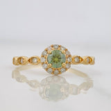 Anillo Halo Churumbela Moisanitas 0.38 pts 1.75g / T7 Oro Amarillo 18K