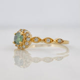 Anillo Halo Churumbela Moisanitas 0.38 pts 1.75g / T7 Oro Amarillo 18K