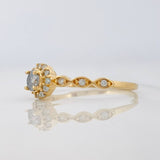 Anillo Halo Churumbela Moisanitas 0.38 pts 1.8g / T8 1/2 Oro Amarillo 18K
