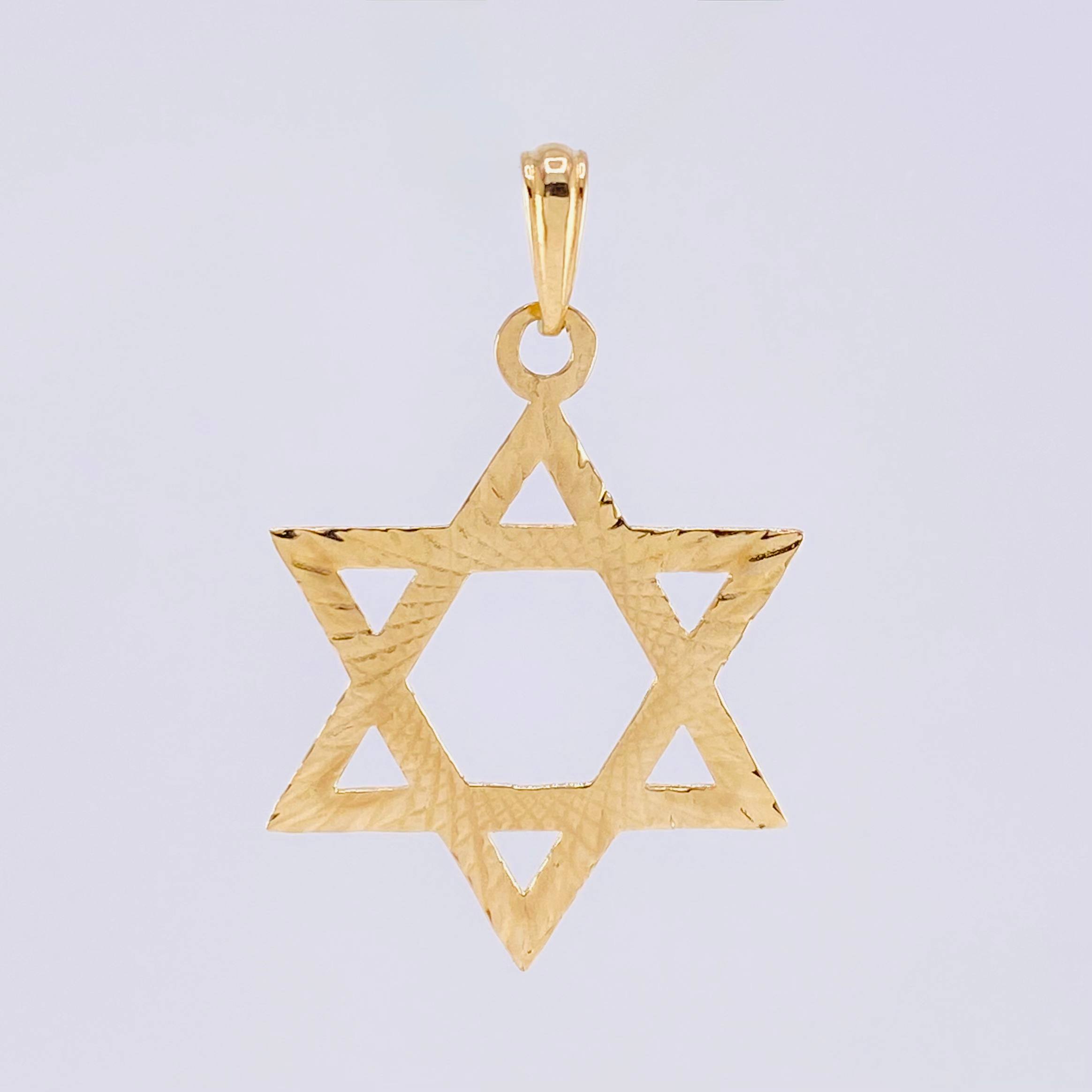 Dije Estrella de David 1.9g / 1 1/2 in Oro Amarillo 18K